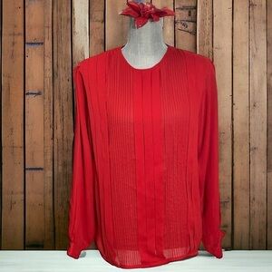 Fay's Closet vintage Red long sleeve blouse size 12.